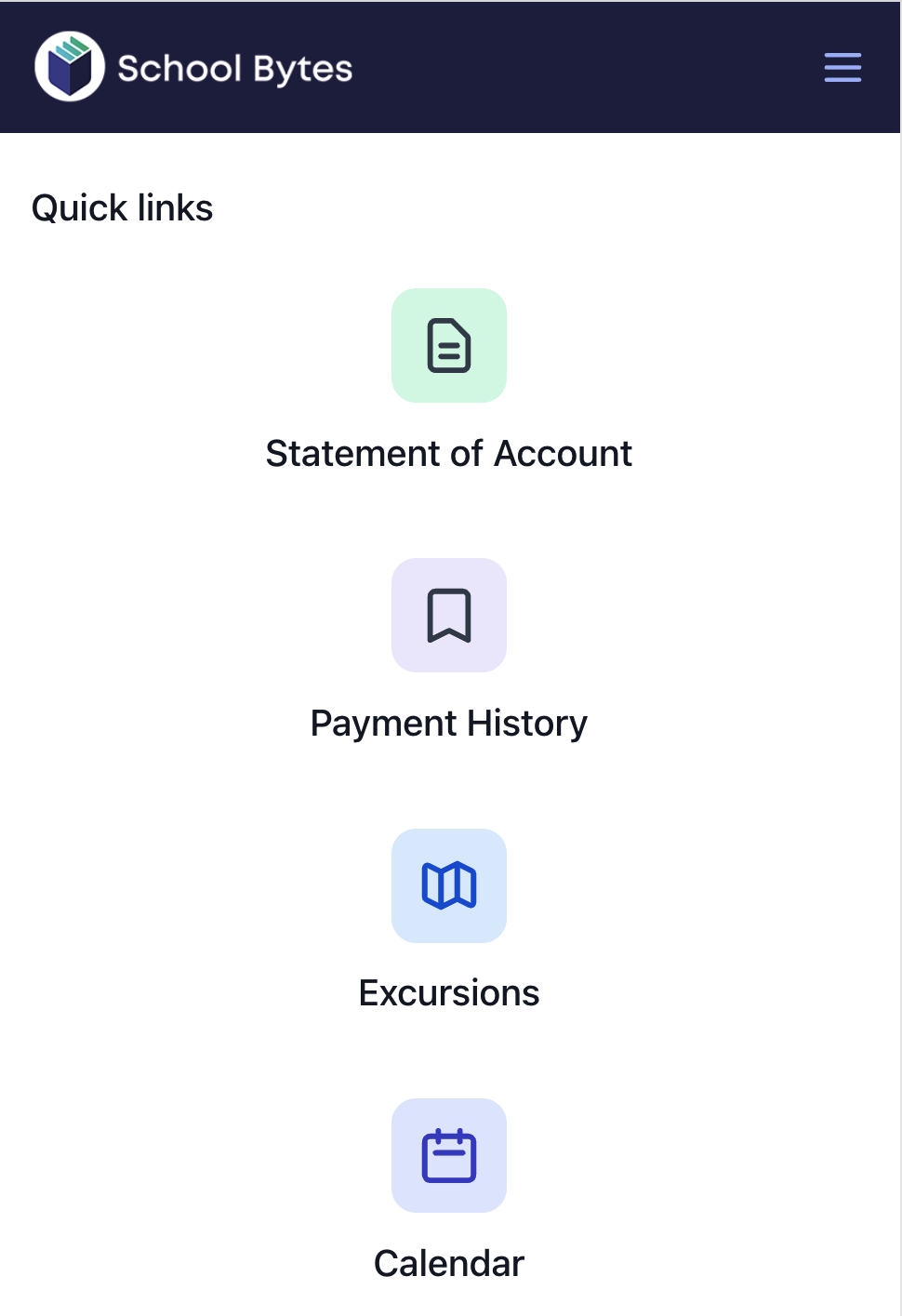 Parent Portal - 1 - Landing page Parent Portal